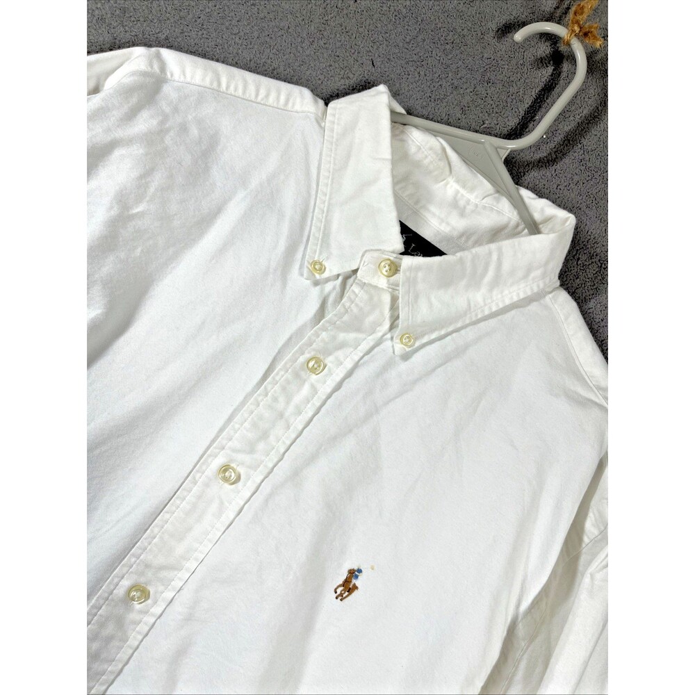 Polo Ralph Lauren Men's Shirt XL 17 1/2 White Flesh Pony Classic Fit Button Up